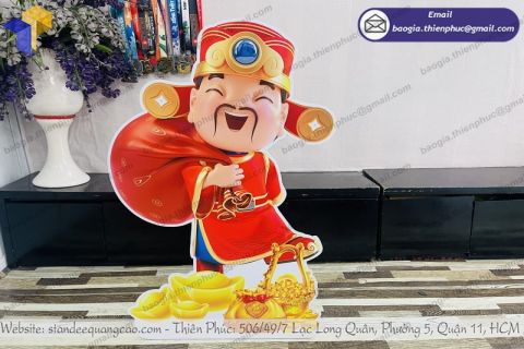 Standee mô hình Thần Tài Lễ Tết giá rẻ, in sắc nét, đẹp tại Thiên Phúc