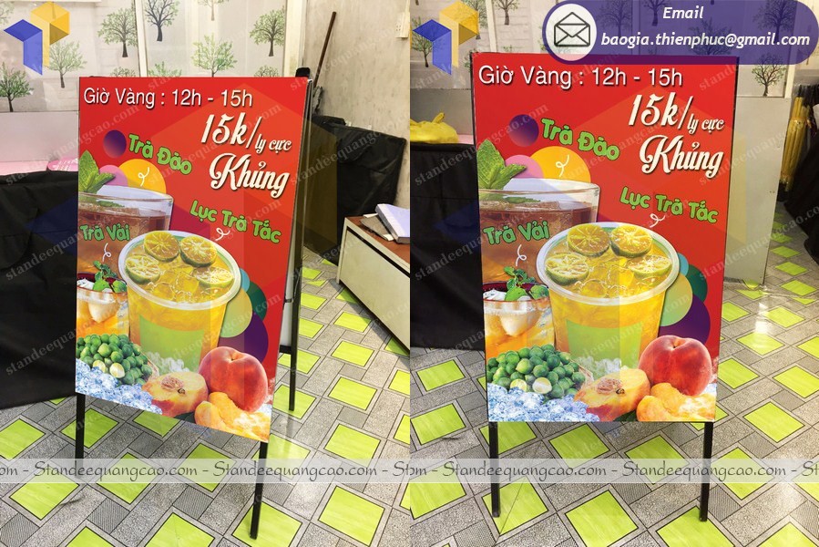 Cung cấp standee sắt chữ A quảng cáo tại HCM